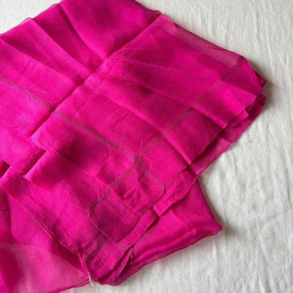 Used KENZO Silk Long Scarf Stole Sheer Pink
