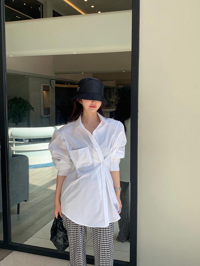 Korean Chic Stylish Women's Loose-Fit Shirt - Spring/Autumn Trendy BF Lazy Style