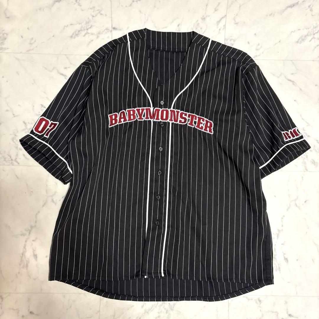 

[USED] BABYMONSTER Uniform Baseball Shirt, Size M, Black