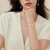 Multitier Imitation Pearls Chain Bracelet Fashion Forward Jewelry Piece Stainless Steel Adjustable Closure For Daily Use