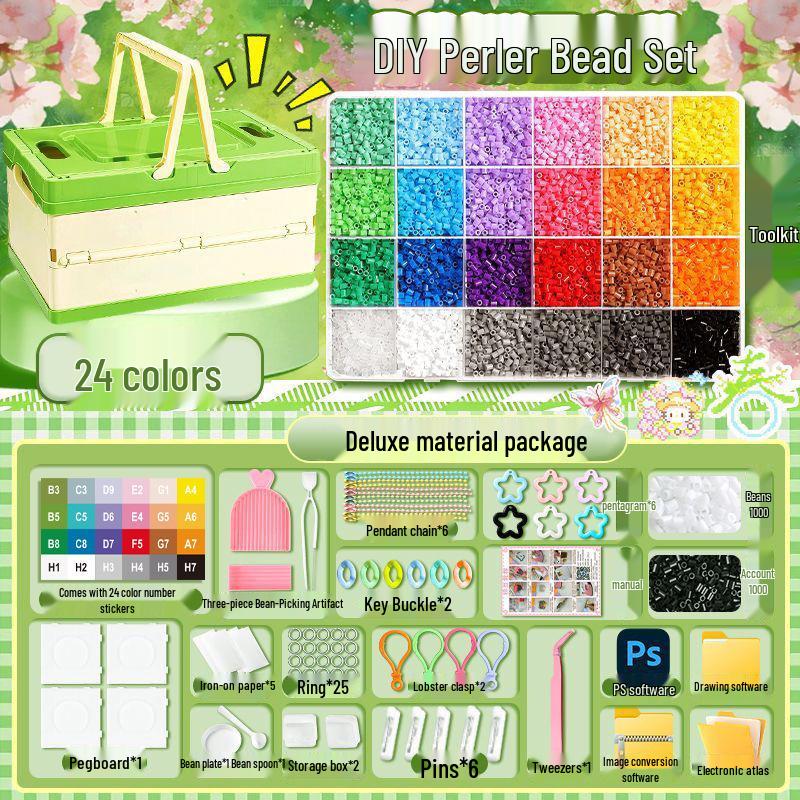 Spring Festival Perler Bead Kit: 2.6mm Fusion Beads & Tools DIY Set - Same Style & Color as Mard чёрный