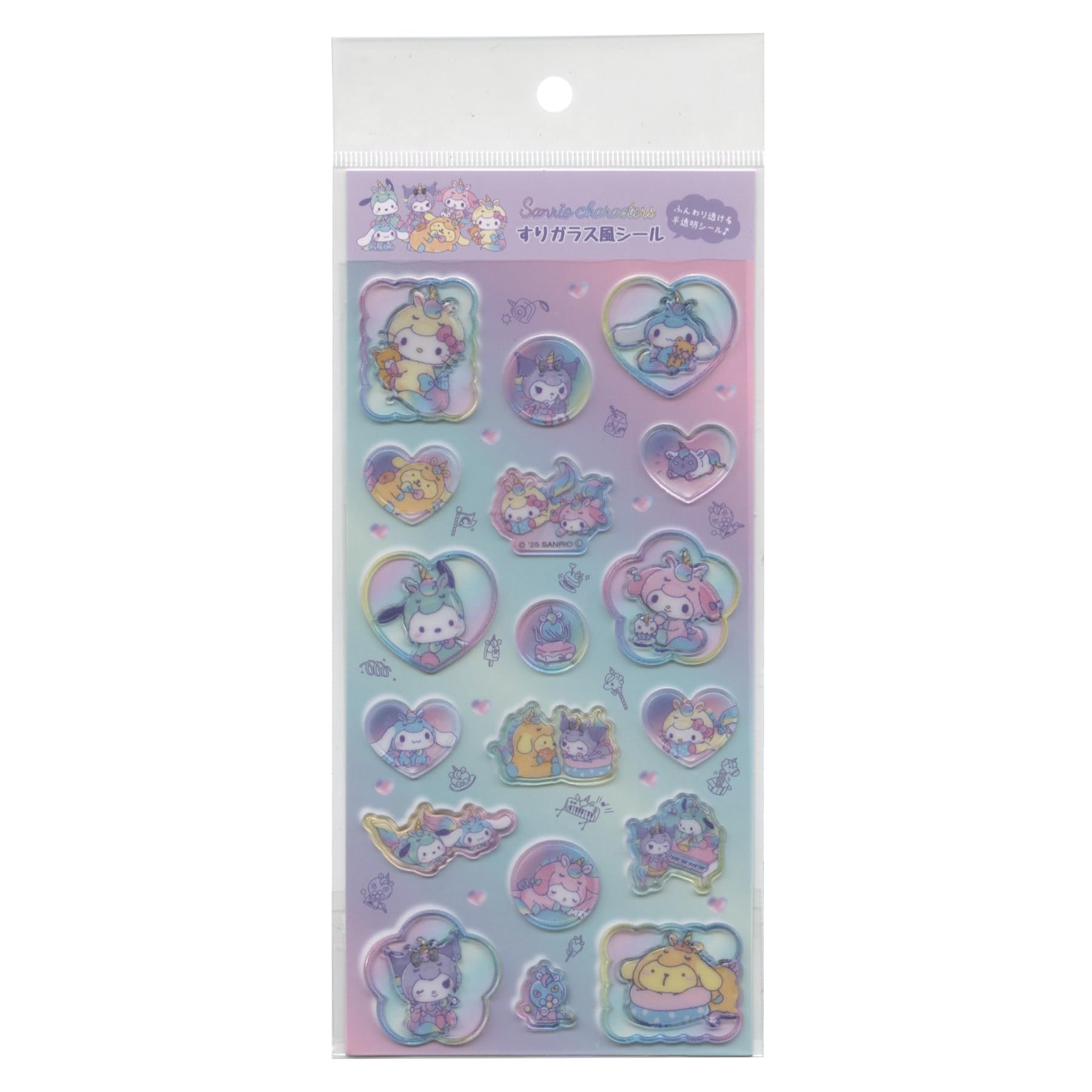 Sanrio Characters Frosted Glass Sticker [MX Unicorn] 001796-51