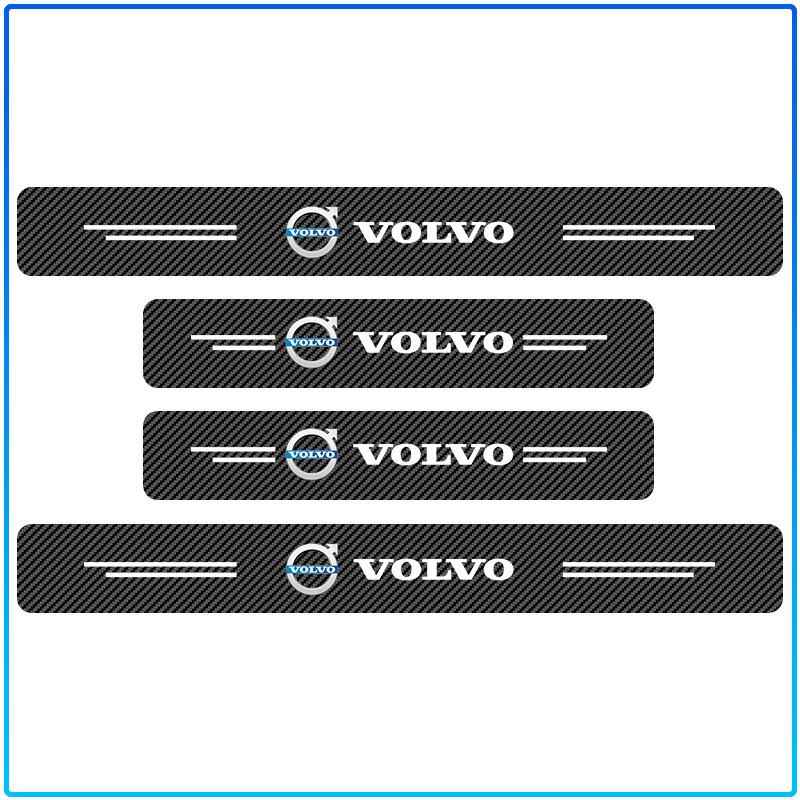 4Pcs Carbon Fiber Car Doorsill Stickers Protect Film Accessories For Volvo XC90 XC60 XC70 XC40 V90 V60 V40 C70 C30 S80