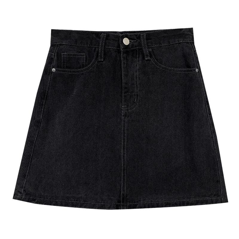 Classic Versatile Youthful Half-body Skirt High-waisted Thin Leisure Students A Word Package Hip Short Skirt Ms. Summer Fashion Cowboy Short Skirt
