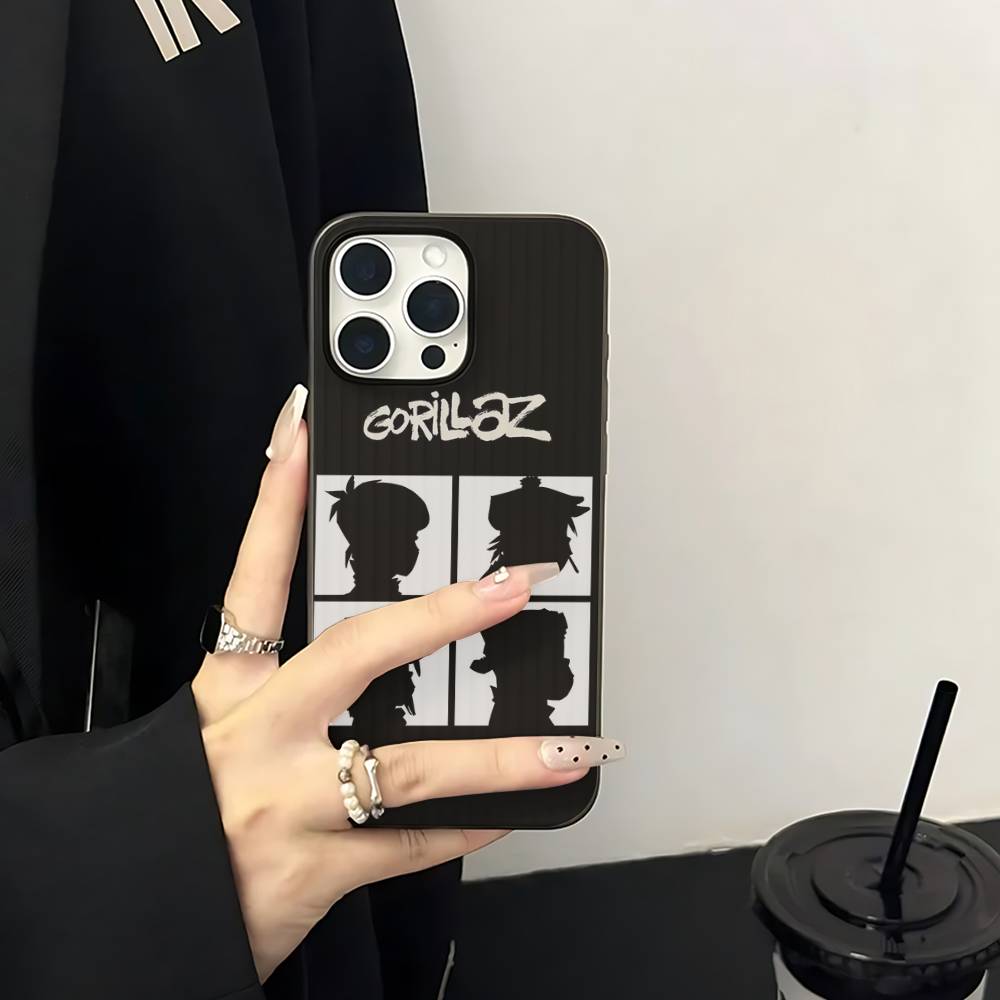 

Hot Rock Gorillazs Cool For IPhone 11 12 13 14 17 16 15 Pro Max Plus Pro Corrugated Pattern Shockprooof Cover iPhone 17pro max