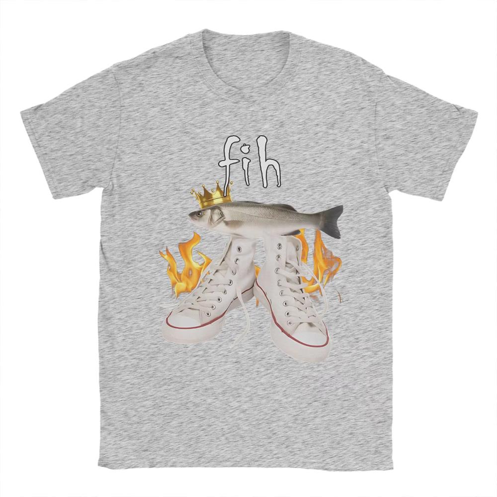 Men's and Women's Fih Funny Fish Meme Printed T-Shirt Cotton Graphic Tee Shirts Clothing Oversized Outfits
