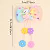 2Pcs Cartoon Unicorn Hair Clips For Girls Children Rainbow Color Bow Hairpins Heart Silicone Accessories Flower Pendant Headwear