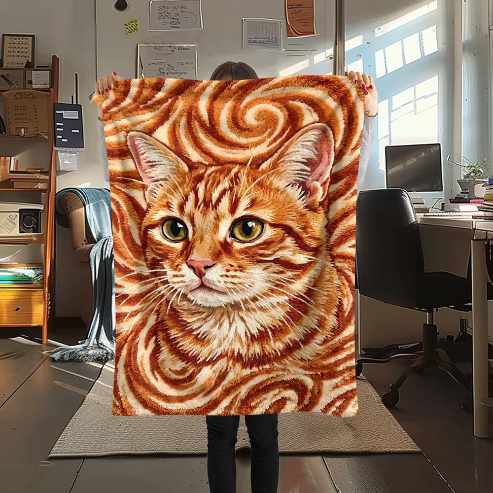 Felt Cat, Kitten, Puppy, Fox Print Flannel Blanket,High Quality Comfortable for All Seasons,Home Decor,Warmth and Comfort,Perfect for Christmas Gifts