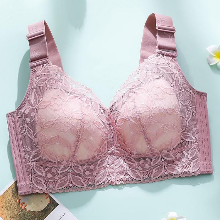 Dünner BH ohne Bügel Übergröße BH Damen Verstellbarer BH Vollschalen BH Raff-BH Zubehör-BH