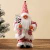 Christmas Festives Santa Ornament 11Inch Fabric Figurine Holiday Decoration For Indoor Photography And Party Themes