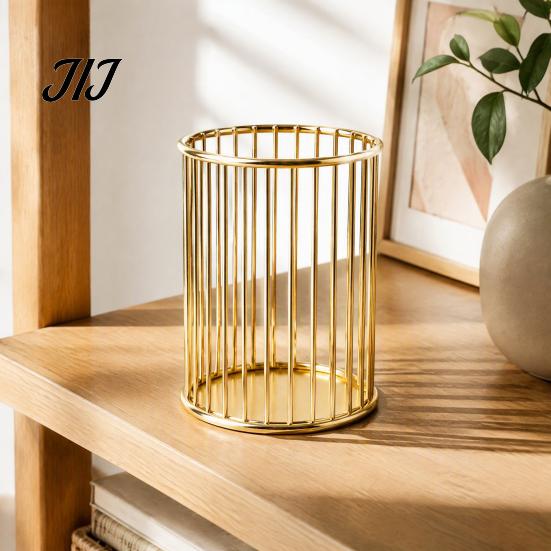Iron Mesh Pencil Container Pen Holder/Storage Basket, Hollow Grid Storage Tube, Student Stationery Box Durable Organizer for And Makeup Brushes Office