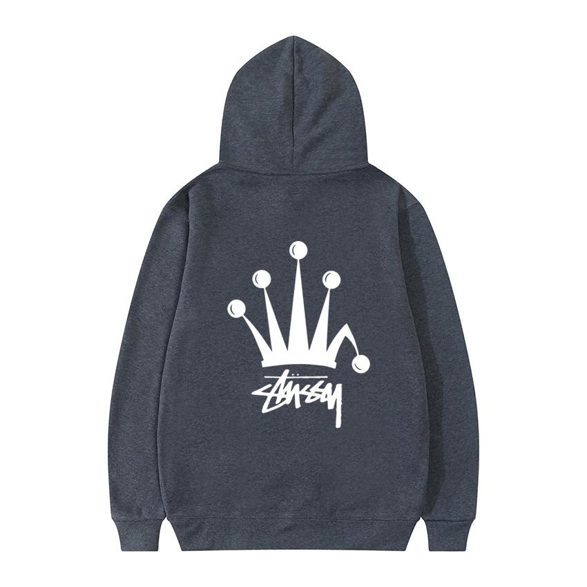 

Stussy 2023, осень/зима, мужские и женские свитера с капюшоном Stussy Crown с логотипом европейского размера, большие размеры
