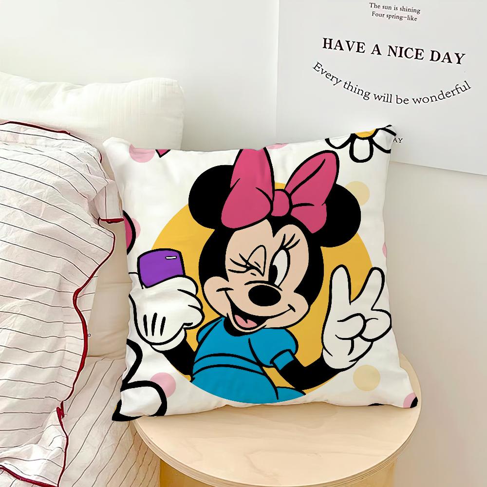 cartoon art pink cute m-Minnie Mouse Comfortable soft Pillow Case for Sofa Living Room Home office Decor Protective Covers
