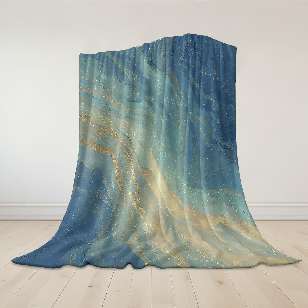 Türkis Gold Marmor Flanell Decke Warm Weich Halloween Weihnachten Sofa Warm Gemütlich Dekorative Deko Geschenk für Alle Jahreszeiten