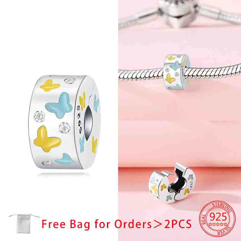 Clip Spacer Charm For Bracelet Clip Lock Stopper Bead Copper Spacer Openable Beads Making Fine Jewelry Gift