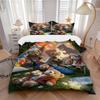 3pcs Anime Teddy Bear Camping Bedding Set - Includes One Quilt Cover and Two Pillowcases (No Core) - Perfect for Bedroom and Guest Room Deco