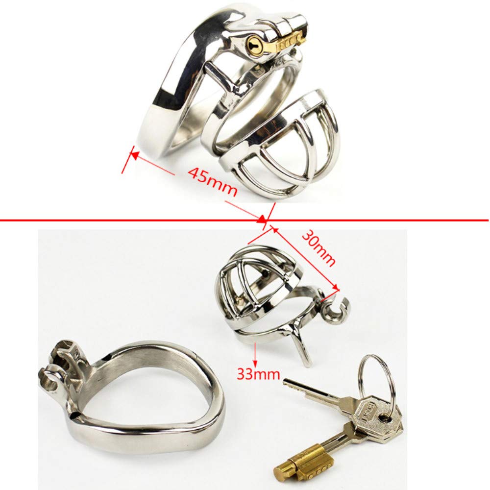 Semaxy Chastity Belt Chastity Lock for Men Penis Restraint Adjustable Training Goods Play Stainless Steel Restraint (50mm)