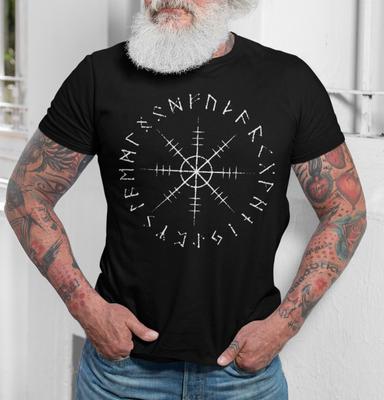 Wikinger T-Shirts Helm der Ehrfurcht T-Shirt Nordisch Odin Thor Ragnarök Loki Wikinger T-Shirt