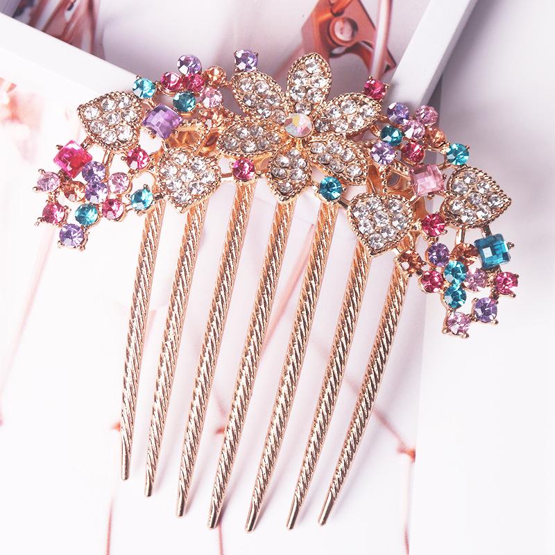 Μεταλλική Χτένα Μαλλιών με Επτά Δόντια και Στρας και Φουρκέτα - Κορεατικό Στυλ