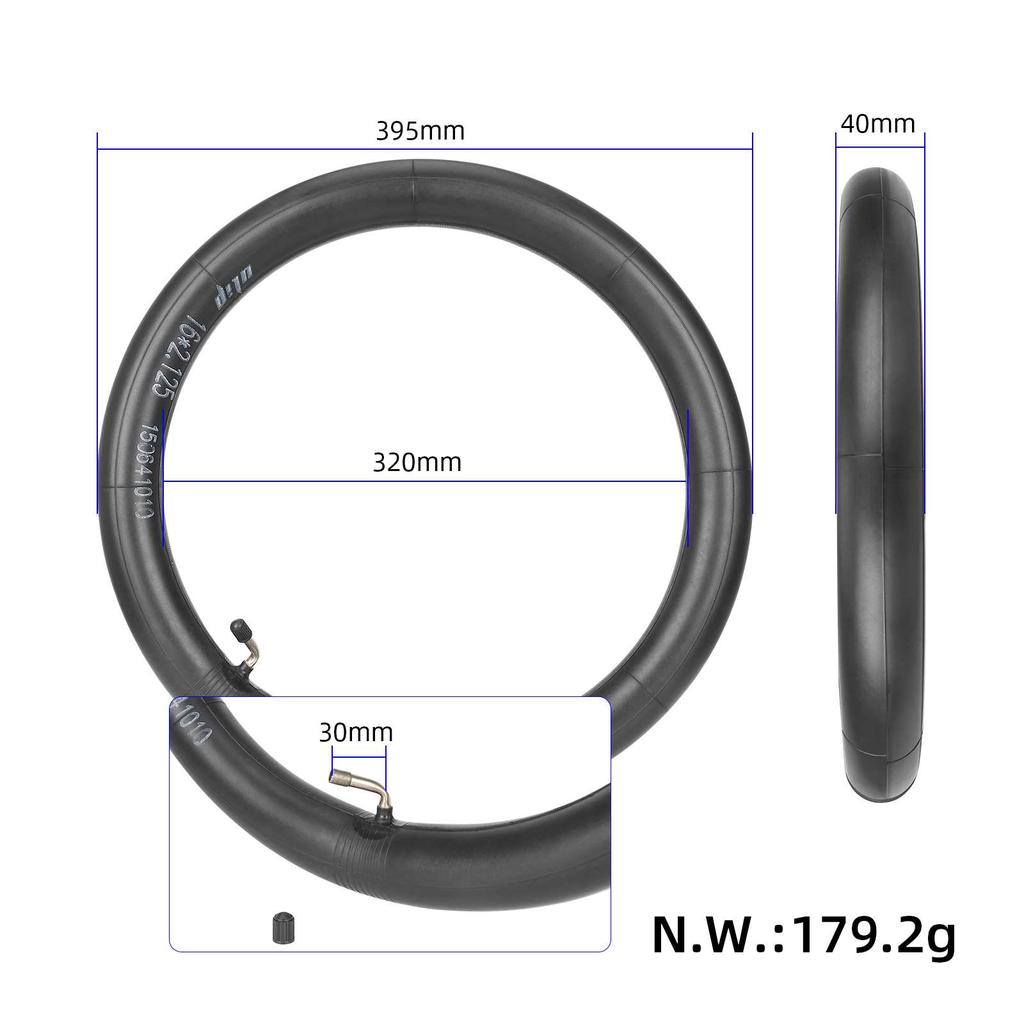 Ulip 16*2.125 Inner Tube for Electric Scooter Bicycle Electric Bike for 16 Inch Wheelchair Tires