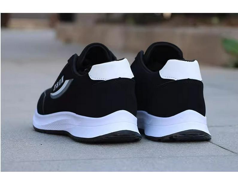 Chaussures de course imperméables en cuir pour homme – Noires, antidérapantes, décontractées, pour personnes d'âge moyen et âgées