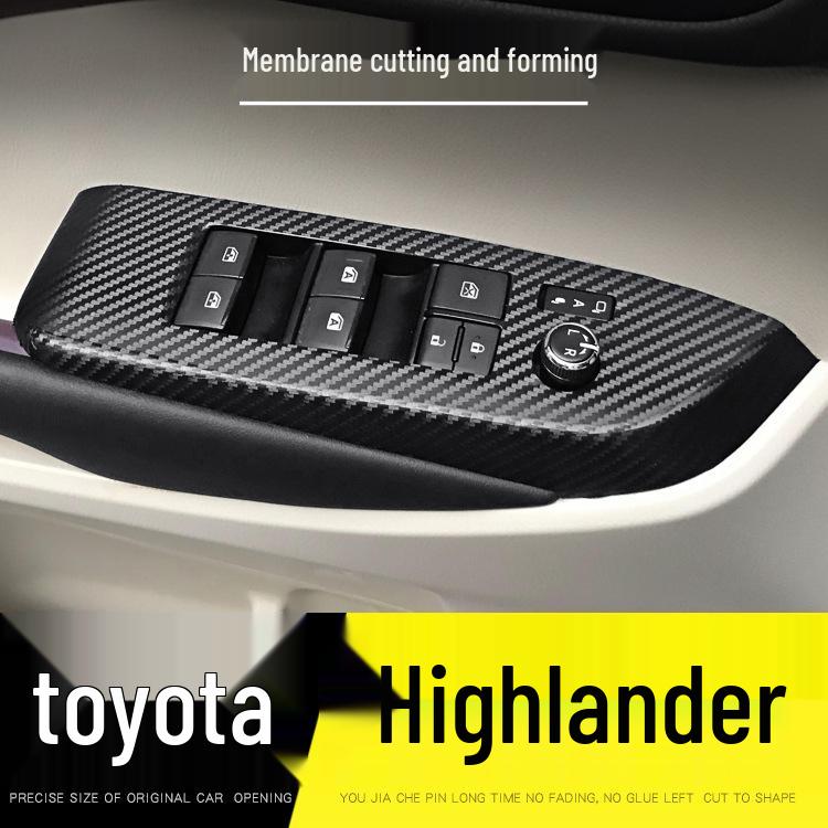 Carbon Fiber Anti-Kick Center Console Sticker for 09-21 Toyota Highlander Interior Decoration