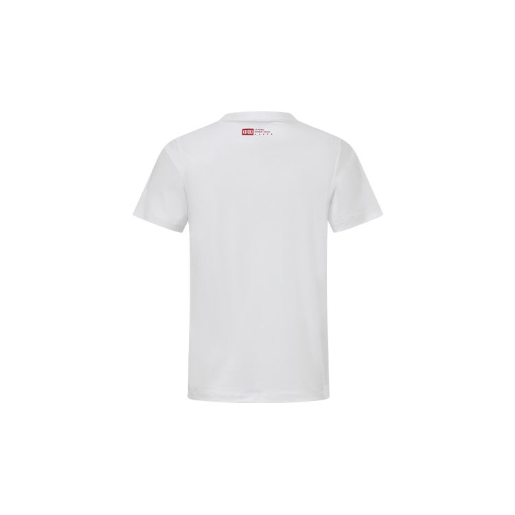 Lining Letter Logo Print Round Neck Short Sleeve T-Shirt Men Tops White AHSS983-3
