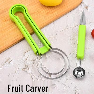 3-in-1 Stainless Steel Fruit Baller & Carving Knife for Watermelon