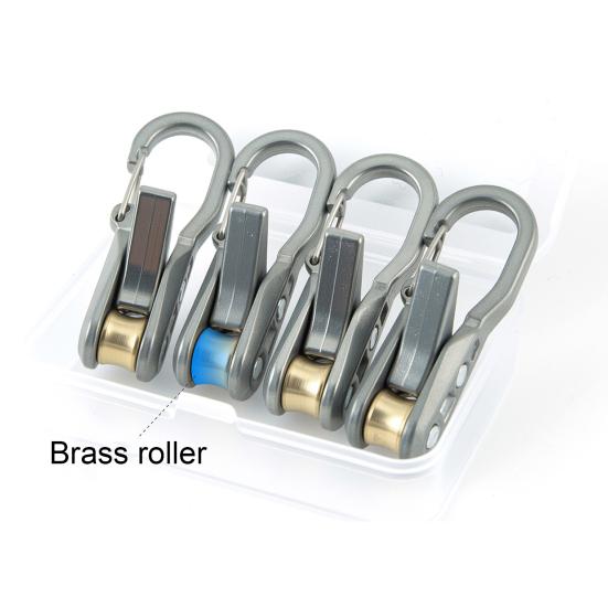 1/4 Stück Seilspanner mit Rolle Kordel Hochbelastbar Metall Outdoor Rucksackreisen Wandern Bootfahren Camping Abspannseil