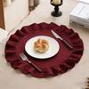 4PCS Cloth Napkins Round Placemat 100% Cotton Vintage Wedding Table Decoration Reusable for Kitchen Dinning Christmas Table Mats