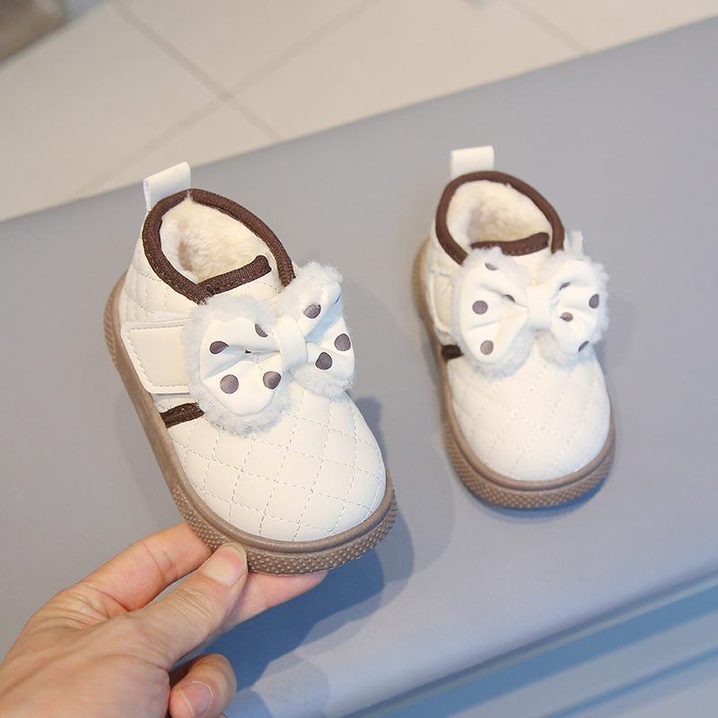 Winter Cotton Shoes Toddler Shoes Soft Sole Small Sole Shoes Princess Wind Velvet Thickened Waterproof Children's Shoes Baby Girl Shoes
