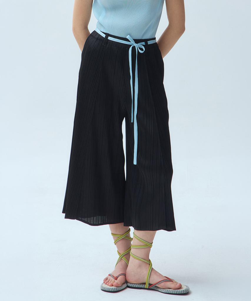 Waiowai Ribbon Point Pintuck Pleated Pants_2 Colors
