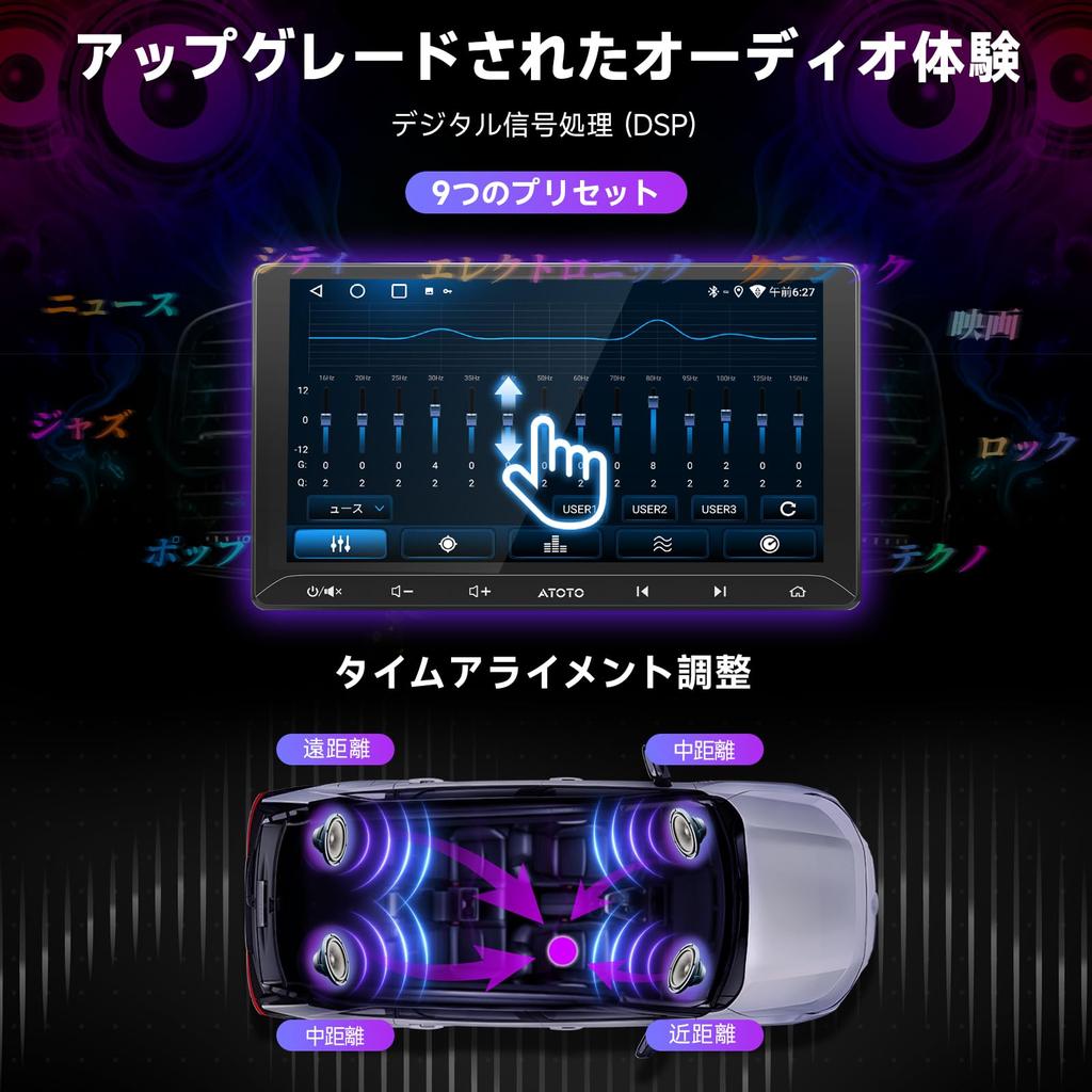 ATOTO A5L Android Display Car Navigation System with Wireless CarPlay Android DSP Mirror HD AI Conversation GPS Media 10.1-inch Audio, Dual-DIN &