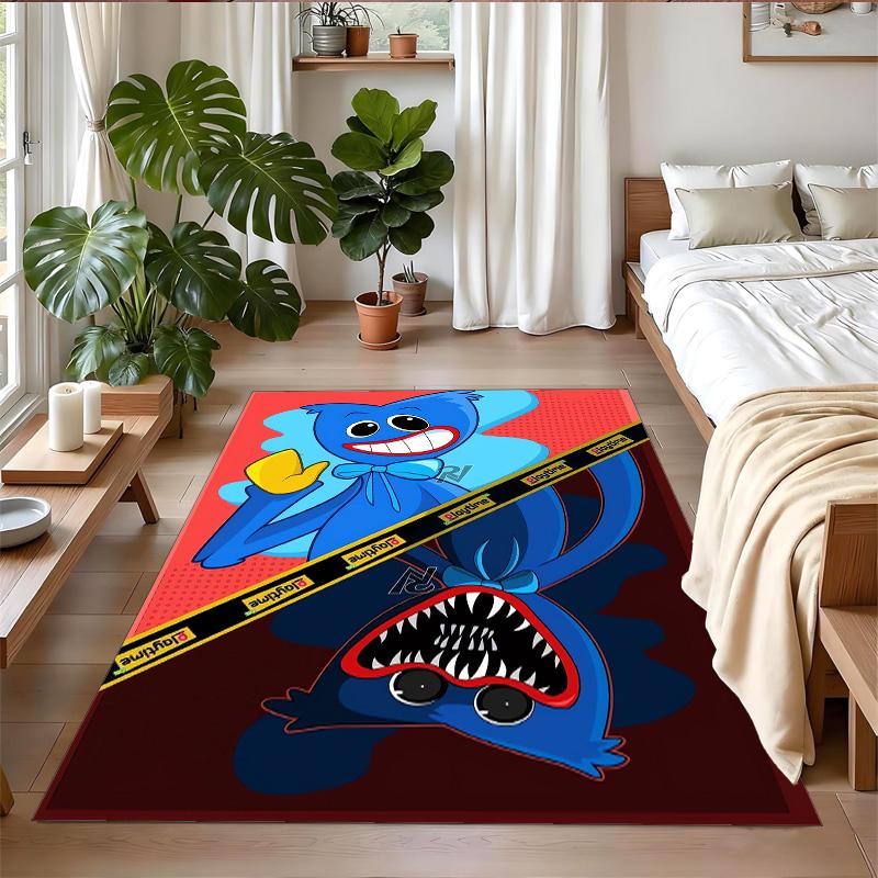 Poppy Playtime Print Crystal Velvet Plush Rug Anti?Slip Wear?Resistant Floor Carpet For Indoor Household Home Decoration