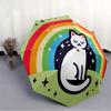 1 Stück Regenbogen Katze Modischer Automatisches Öffnen/Schließen Faltbarer Regenschirm mit 8 Speichen, Winddicht Tragbar, Tägliche Nutzung082