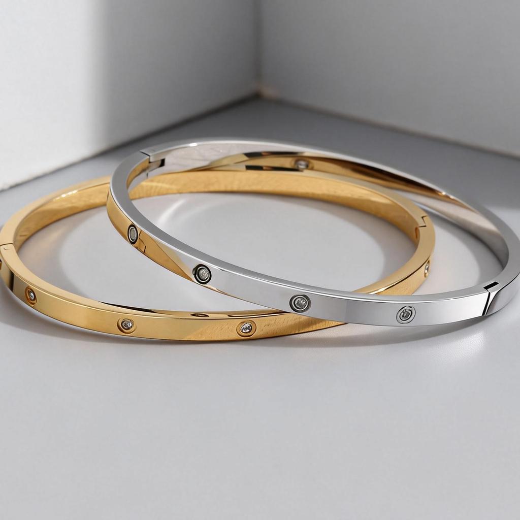 Classic Luxury Crystal Bracelet Bangles for Women Stainless Steel Silver Color Waterproof Jewelry Gifts for Girlfriend Mom Wife