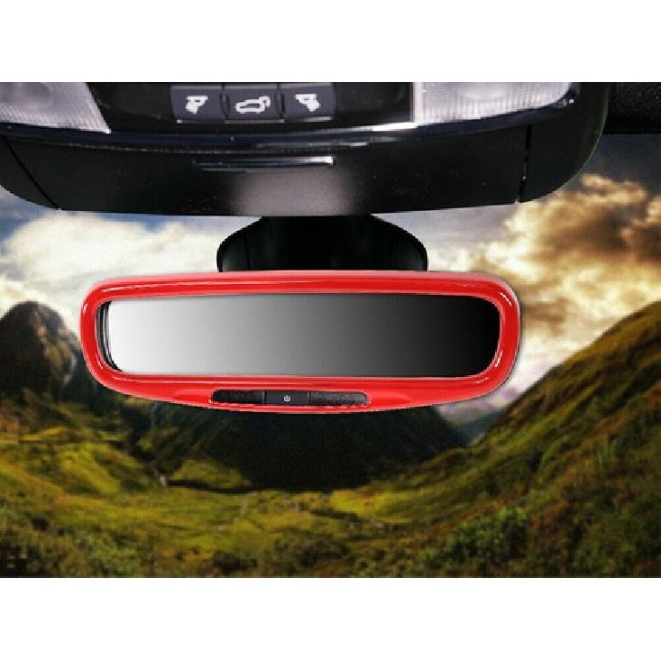 Red Interior Rearview Mirror Cover Trim Frame Decor For Jeep Grand Cherokee 17+