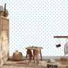 Hearts Wallpaper White, Celadon and Turquoise 50x1000