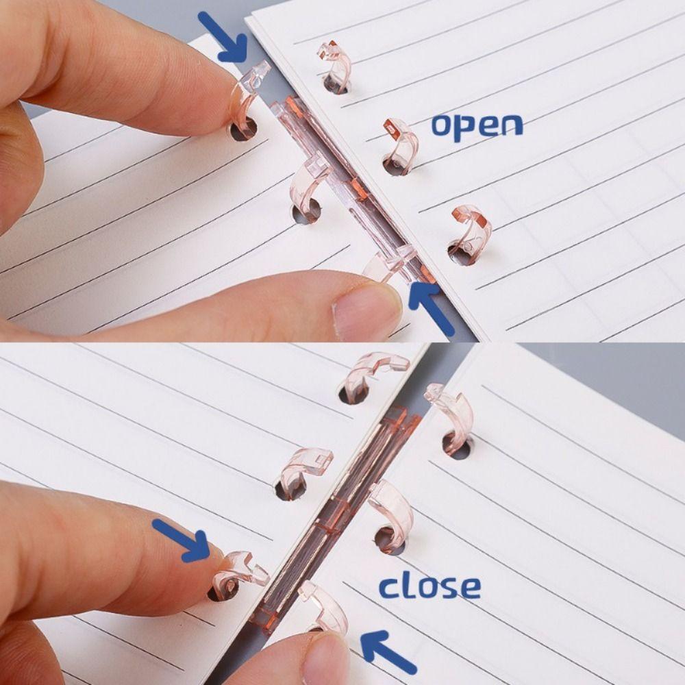 3 Hole Loose-Leaf Ring Clip Plastic Binder Rings DIY Albums Loose Leaf Notebooks Book Hoops Binding Clip School Office Supplies