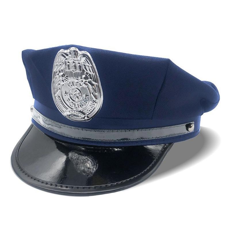 Uniform Accessories Label Police Cap Black and White Checkered Octagonal Flat Top Cap Adult Cosplay Uniform Accessories