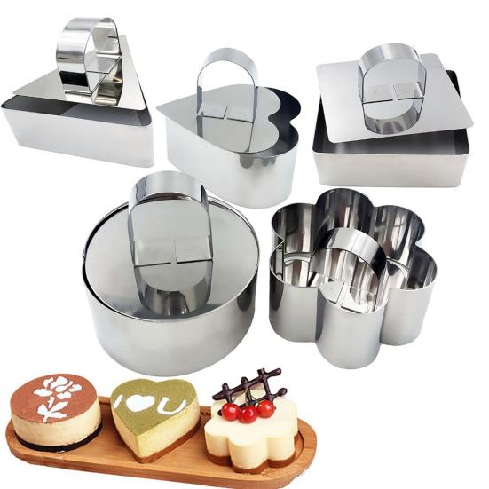 Mini Baking Ring Heat-resistant Multi-purpose Corrosion Resistant Stainless Steel Mousse Cake Mold Ring for Kitchen
