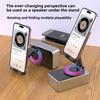 3-in-1 Mobile Phone Holder, High-value Bluetooth Small Speaker, Rotatable and Foldable Lights, Desktop Multi-function Stereo
