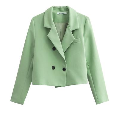 Giacca corta casual verde alla moda e confortevole da donna
