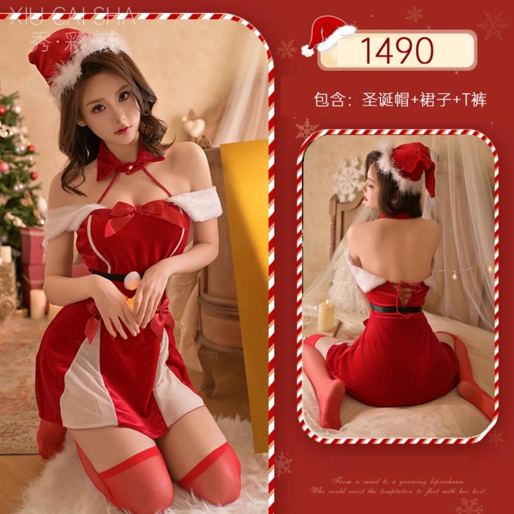 Christmas Erotic Underwear Sexy Small Breasts Big Flirting Uniform Pure Desire Clothes New Year's Nightgown Guanyun Clothing Factory