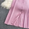 New Summer Solid Round Neck Sleeveless Sweater Knitted Dress for Women Casual Simple Single-breasted Elastic Bottoming Knitwear Dresses