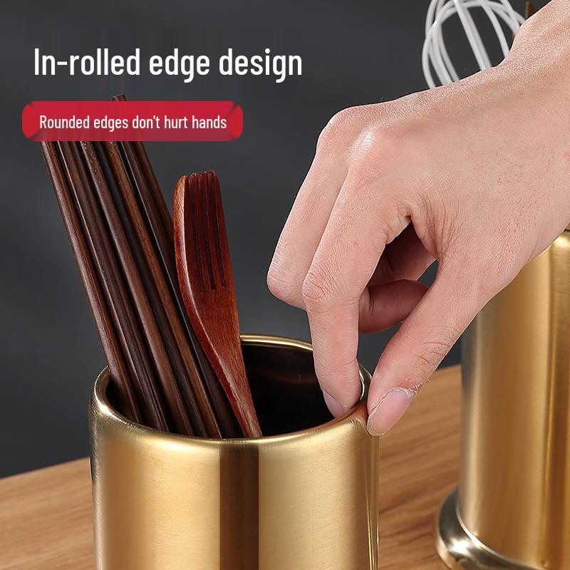 Stainless Steel and Bamboo Skewer & Chopstick Holder