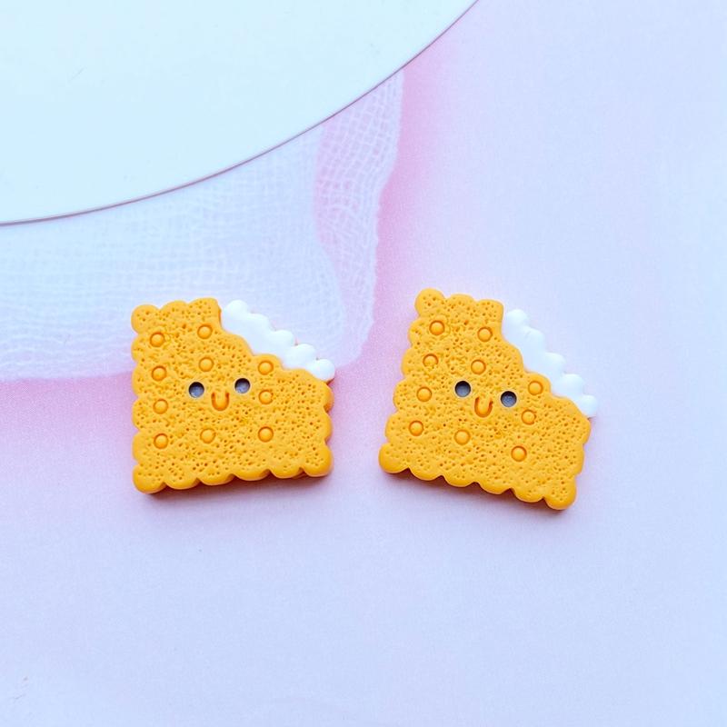 10 Stück Neue Süße Mini-Kuchen-Keks-Serie Harzfigur Handwerk Flache Rückseite Cabochon Schmuckherstellung Haarschmuck Zubehör