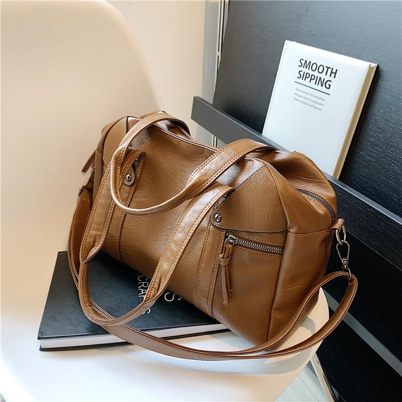 Retro Bag, Premium Sense Bag, Large-capacity Shoulder Bag, Commuting Oblique Span Bag, Women's Bag.