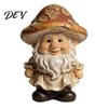 Durable Resin Garden Accent Mushroom Cap Gnome Statue, Figurine, Retro Creative Fairy Tale Figurine Cute Sculpture for Patio Yard Indoor Table