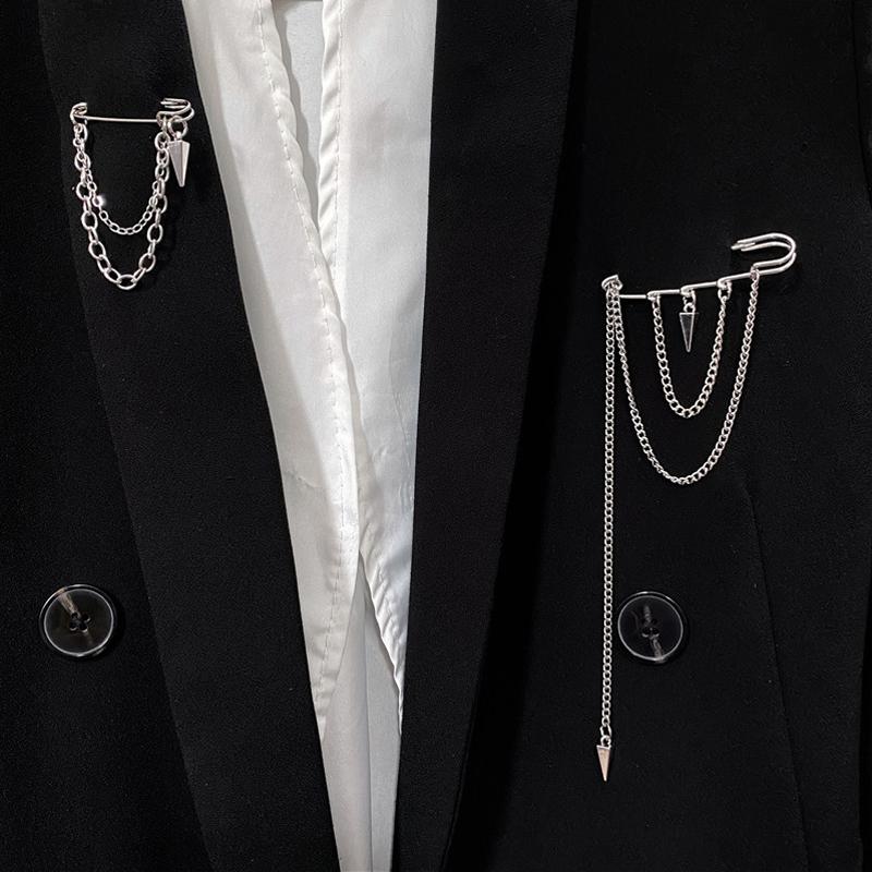 Brož s přívěskem s tmavým střapcem Pro muže Ženy Vintage Brože Punk Stay Gothic Šperky Harajuku Streetwear